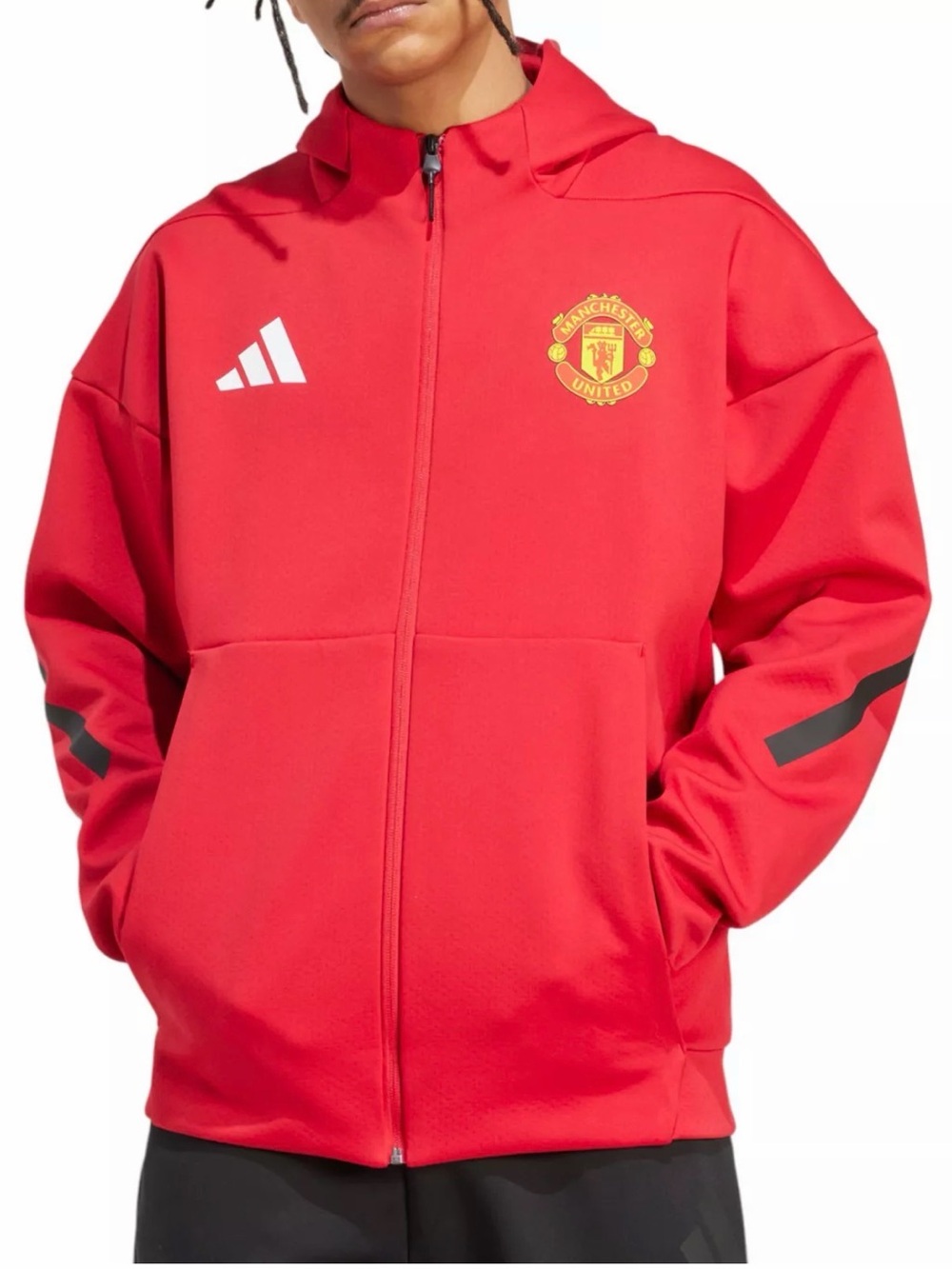 Adidas: Manchester United Soccer/Futbol 2025-26 Red Prematch Jacket (XL)